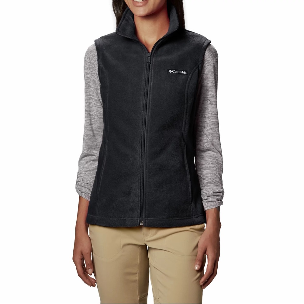 Columbia Women's Black Fleece Full-Zip Vest